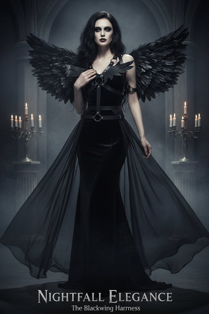 Women's Leather Angel Wings Harness Set Sorceress Sanctuary