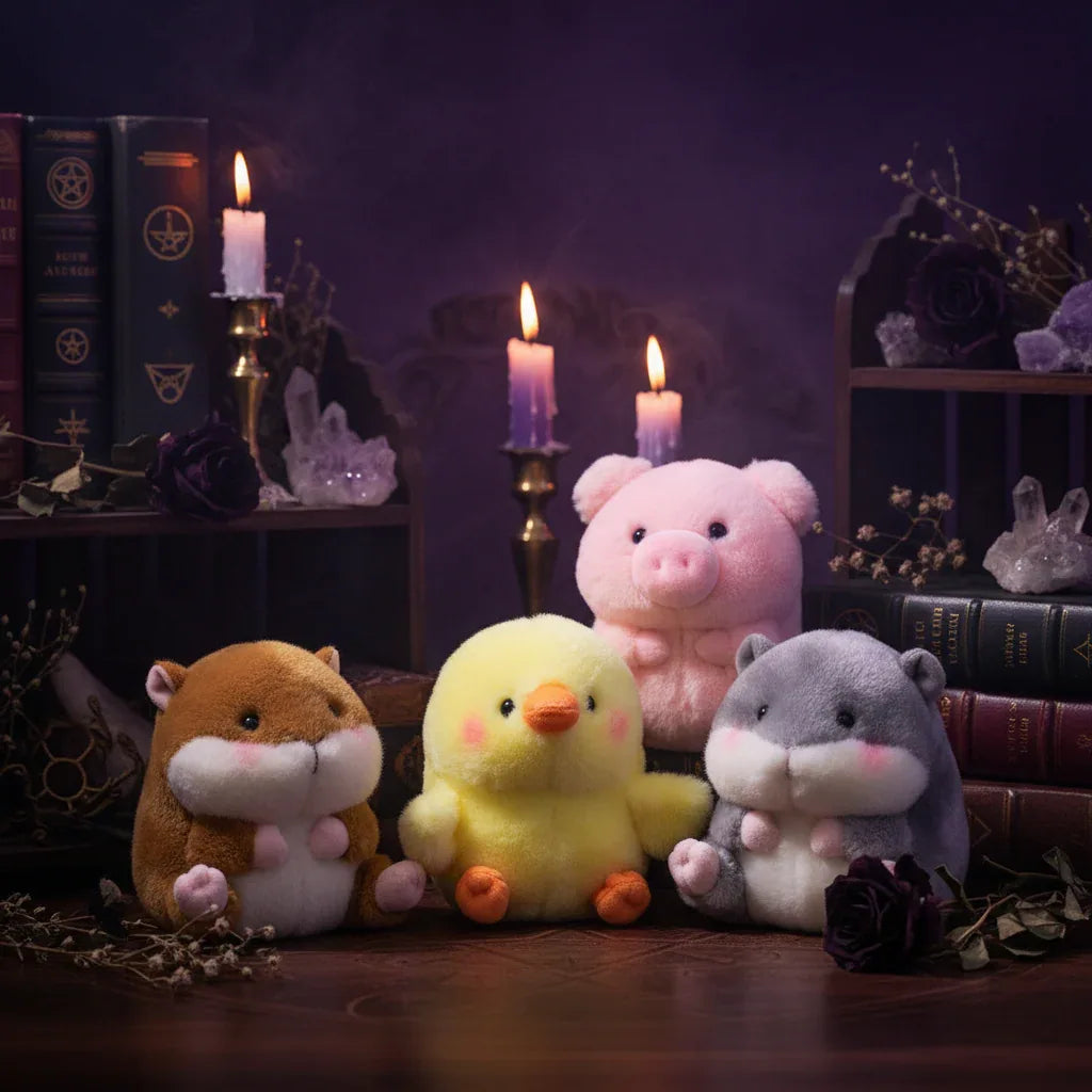Familiar Plushies - Sorceress Sanctuary Cat / 18cm-Black penguin / 18cm-Dolphin / 18cm-Grey hamster / 18cm-Husky / 18cm