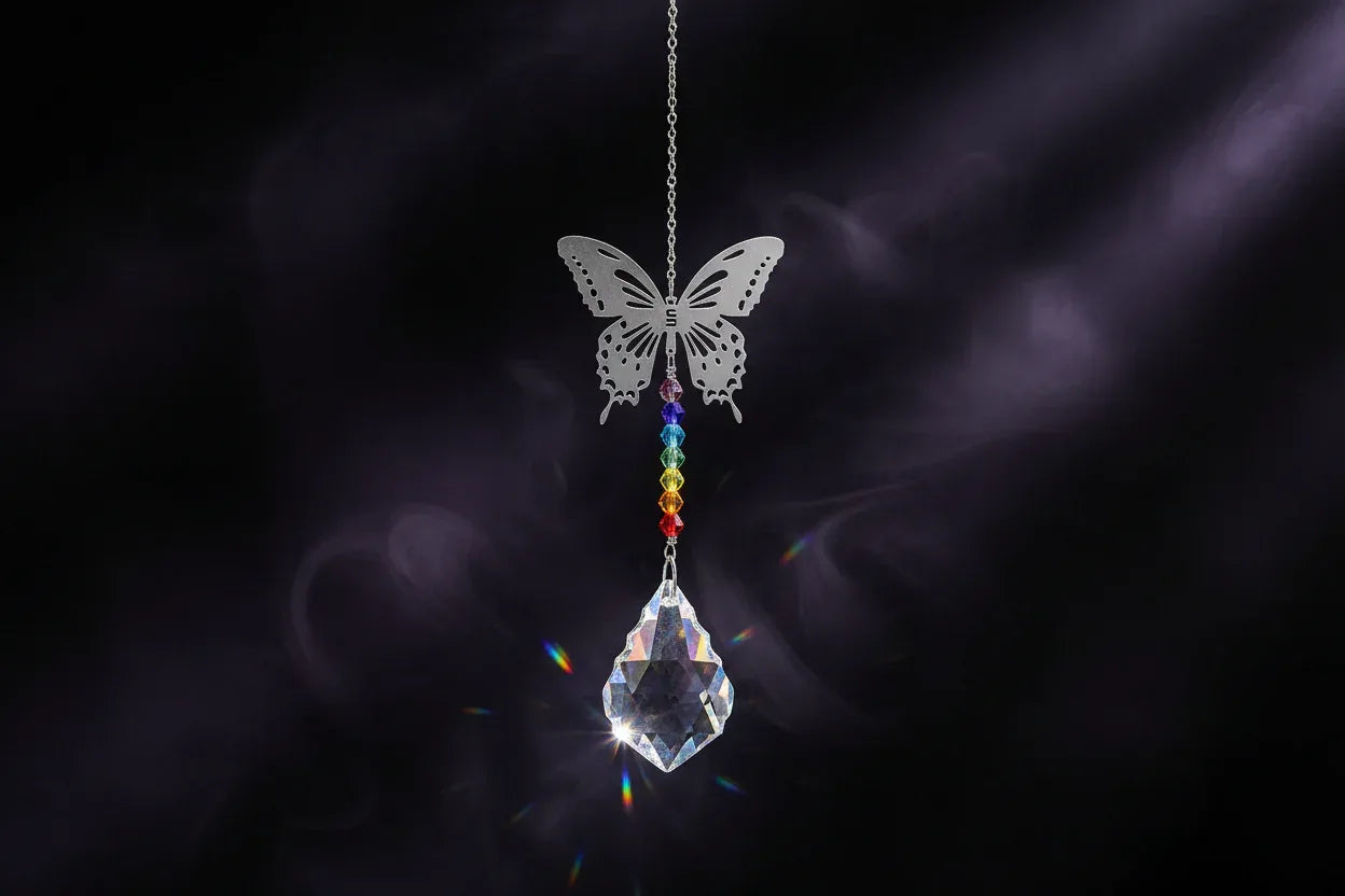 Fantasy Sun Catcher - Sorceress Sanctuary Dream catcher + 45mm sunflower-Metal tree + 76mm new pipa-Peony + 63mm Maple Leaf-Hummingbird + 63mm new pipa-Genie + 63mm angel tears