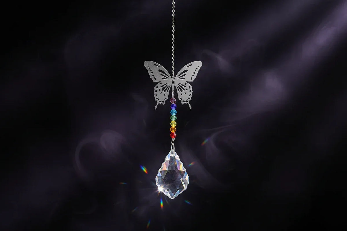 Fantasy Sun Catcher - Sorceress Sanctuary Dream catcher + 45mm sunflower-Metal tree + 76mm new pipa-Peony + 63mm Maple Leaf-Hummingbird + 63mm new pipa-Genie + 63mm angel tears