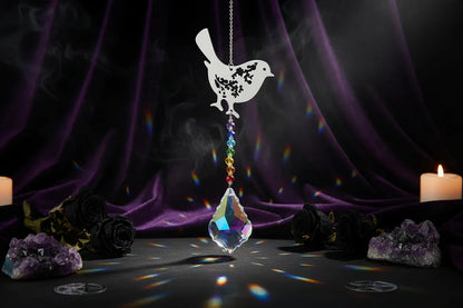 Fantasy Sun Catcher - Sorceress Sanctuary Dream catcher + 45mm sunflower-Metal tree + 76mm new pipa-Peony + 63mm Maple Leaf-Hummingbird + 63mm new pipa-Genie + 63mm angel tears