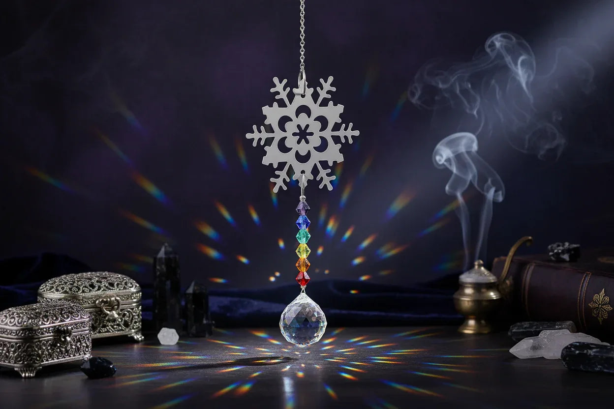 Fantasy Sun Catcher - Sorceress Sanctuary Dream catcher + 45mm sunflower-Metal tree + 76mm new pipa-Peony + 63mm Maple Leaf-Hummingbird + 63mm new pipa-Genie + 63mm angel tears