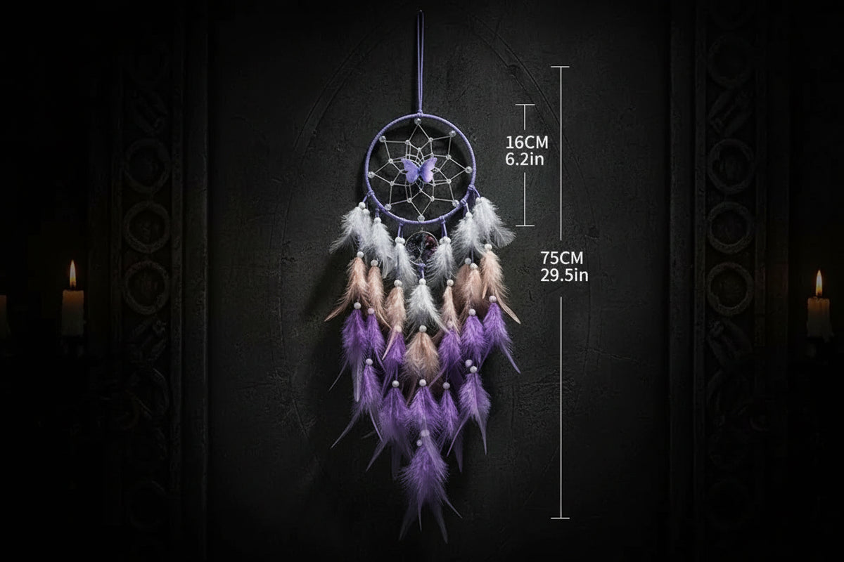 Feather Dream Catcher - Sorceress Sanctuary White-Purple-Pink-Green-Blue