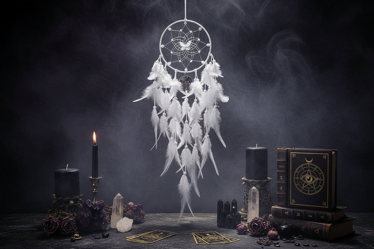 Feather Dream Catcher - Sorceress Sanctuary White-Purple-Pink-Green-Blue