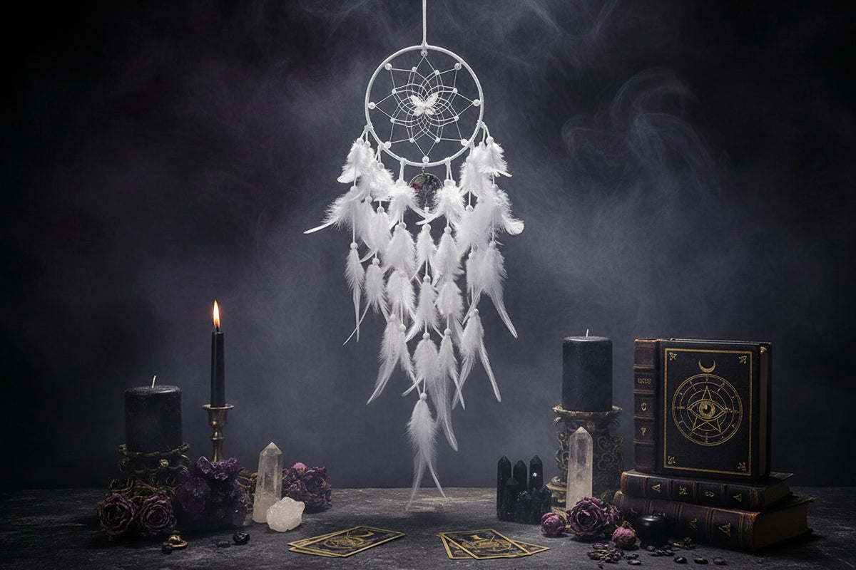 Feather Dream Catcher - Sorceress Sanctuary White-Purple-Pink-Green-Blue