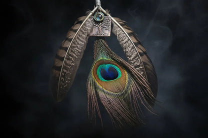 Feather Witch Broom - Sorceress Sanctuary Green / 30cm x 15cm