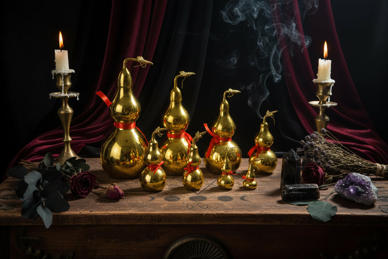 Feng Shui Gourd - Sorceress Sanctuary Gold / 3inches-Gold / 4inches-Gold / 5inches