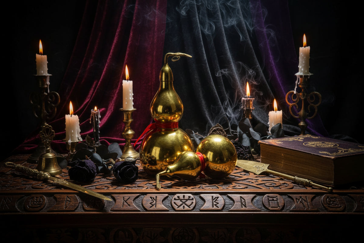 Feng Shui Gourd - Sorceress Sanctuary Gold / 3inches-Gold / 4inches-Gold / 5inches