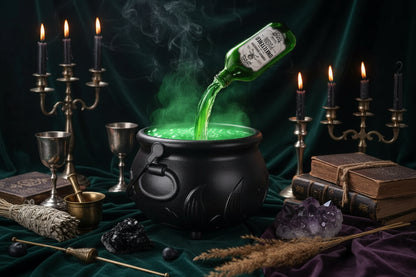 Floating Witch Cauldron - Sorceress Sanctuary With Half body skeleton / Medium-With Half body skeleton / Large-Black Witch Bowl / Large-Black Witch Bowl / Small-Black Witch Bowl / Medium
