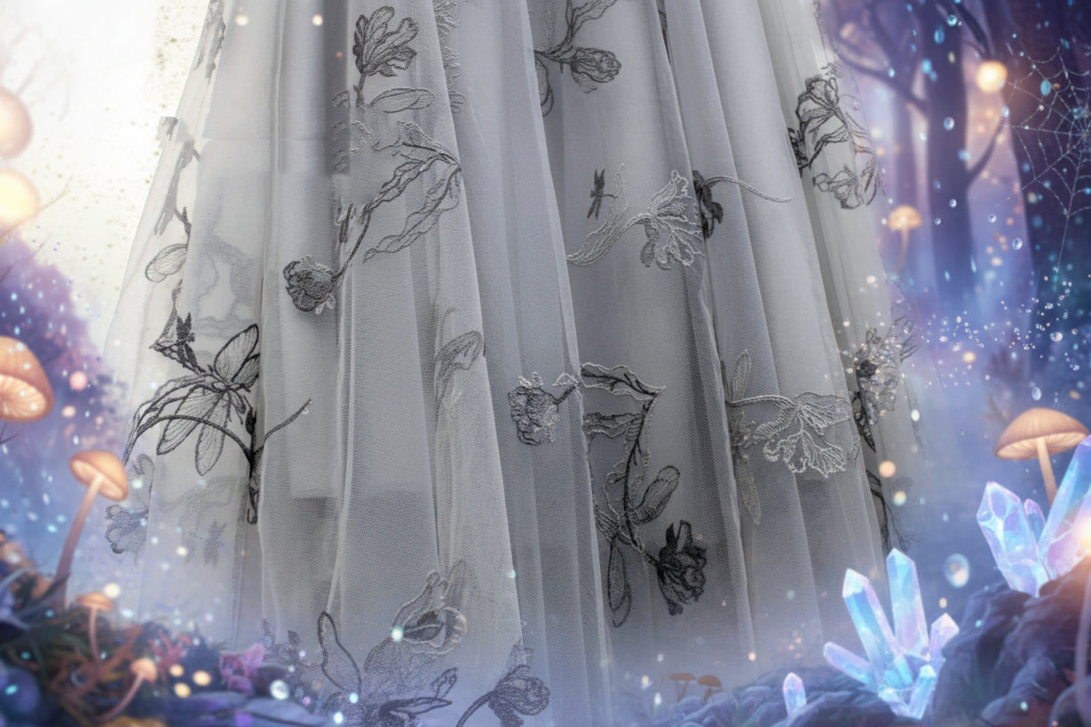 Floral Fairy Skirt - Sorceress Sanctuary Grey / One size