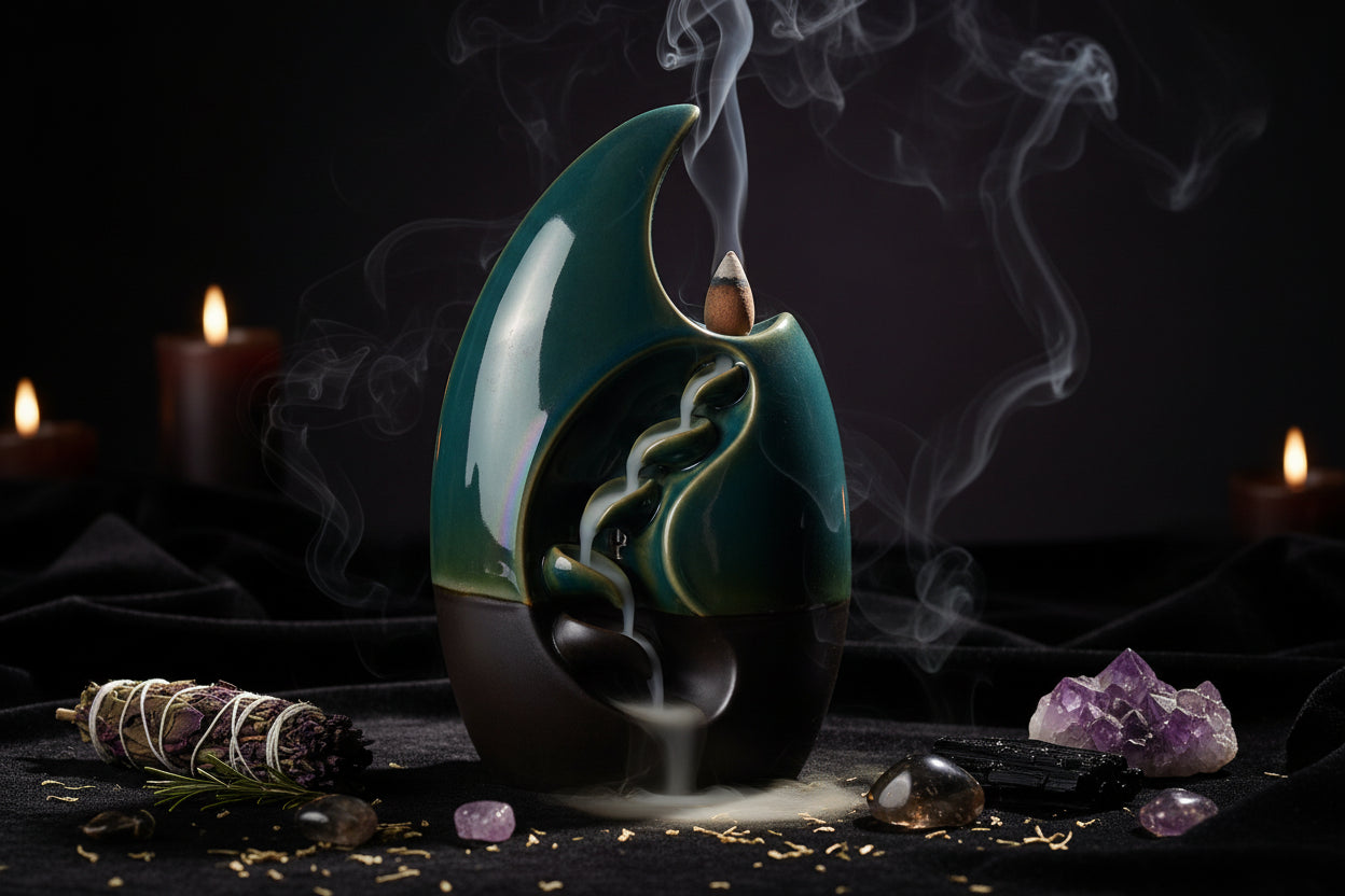 Flow Crescent Incense - Sorceress Sanctuary Black glaze