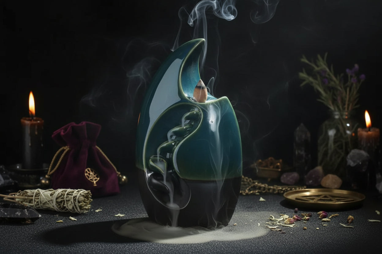 Flow Crescent Incense - Sorceress Sanctuary Black glaze