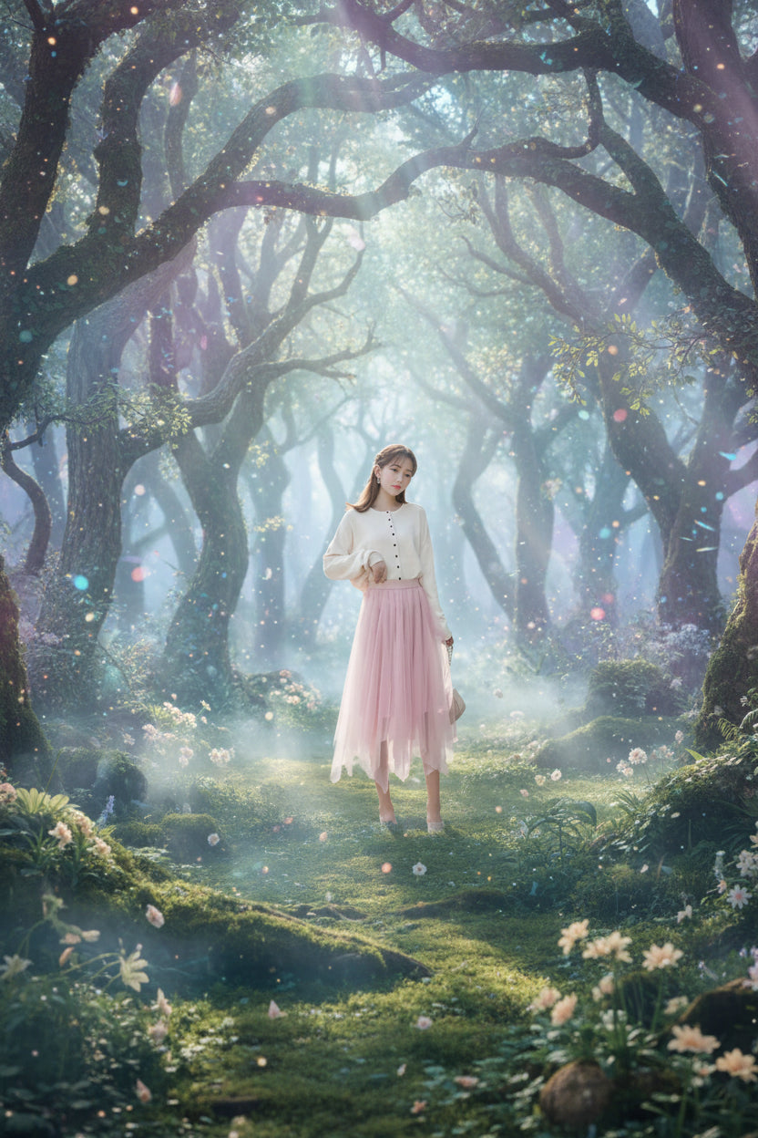 Flowing Fairy Skirt - Sorceress Sanctuary Apricot / S-Apricot / M-Apricot / L-Apricot / XL-Apricot / 2XL