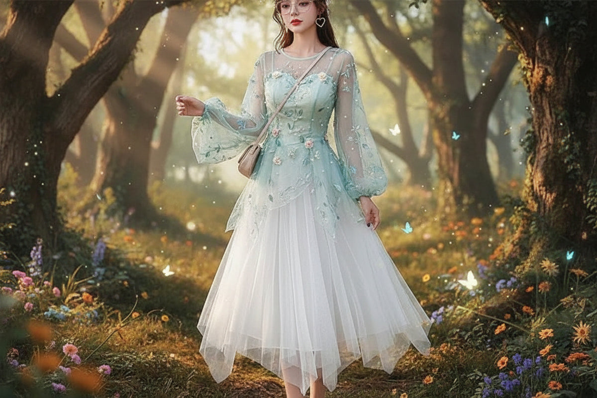 Flowing Fairy Skirt - Sorceress Sanctuary Apricot / S-Apricot / M-Apricot / L-Apricot / XL-Apricot / 2XL