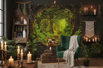 Forest Cove Tapestry - Sorceress Sanctuary A / 150X130cm-A / 150X230cm-A / 150x 130cm thick-A / 150X100cm-A / 150x100cm thick