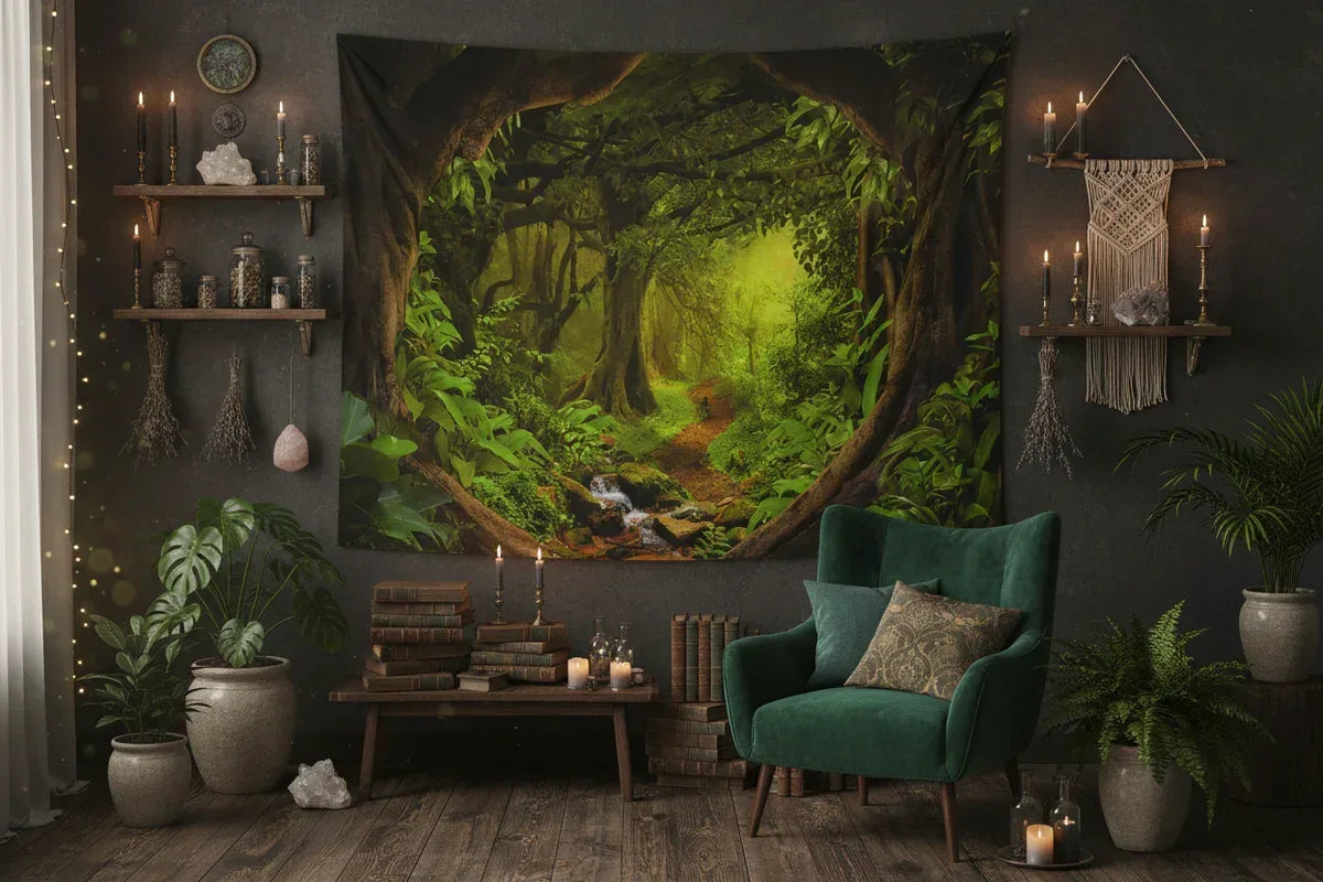 Forest Cove Tapestry - Sorceress Sanctuary A / 150X130cm-A / 150X230cm-A / 150x 130cm thick-A / 150X100cm-A / 150x100cm thick