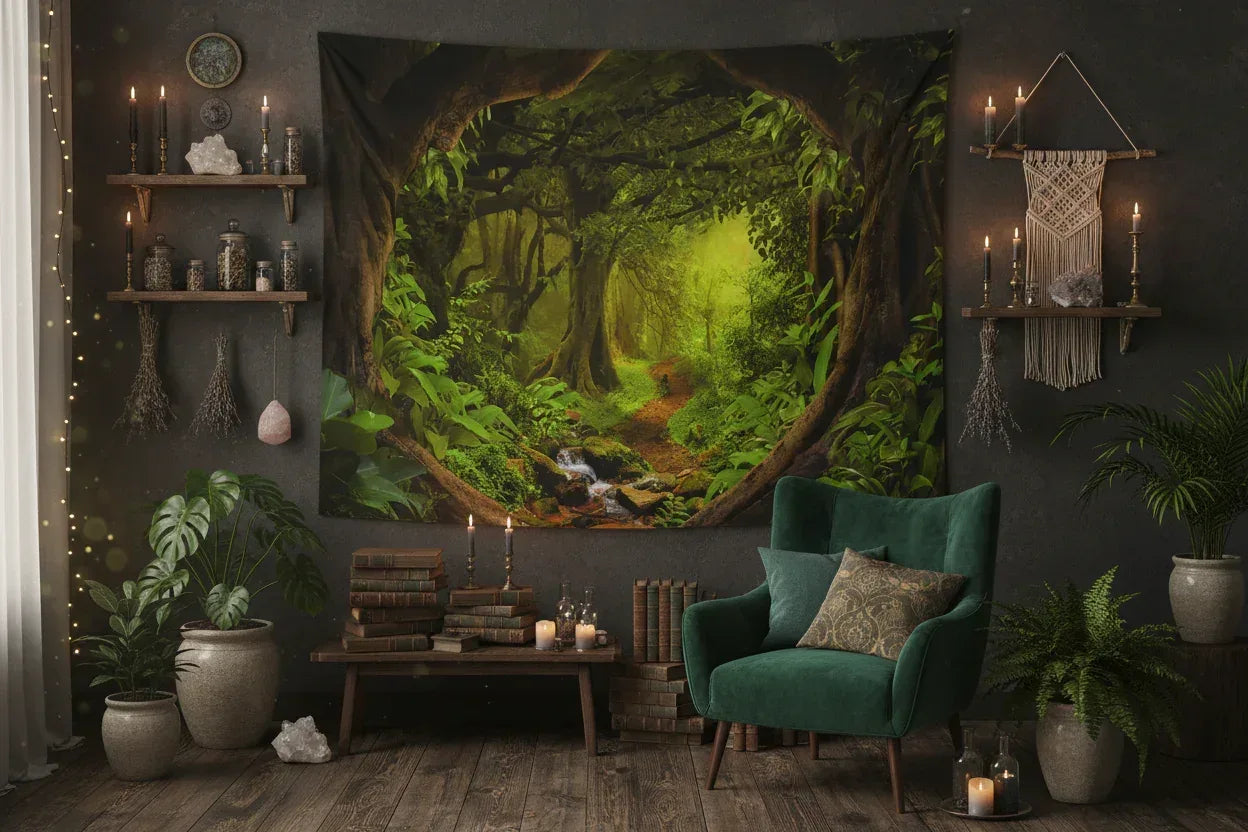 Forest Cove Tapestry - Sorceress Sanctuary A / 150X130cm-A / 150X230cm-A / 150x 130cm thick-A / 150X100cm-A / 150x100cm thick