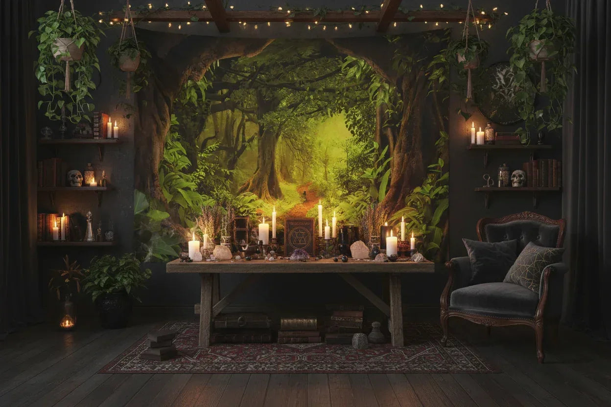 Forest Cove Tapestry - Sorceress Sanctuary A / 150X130cm-A / 150X230cm-A / 150x 130cm thick-A / 150X100cm-A / 150x100cm thick