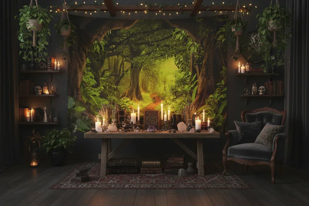 Forest Cove Tapestry - Sorceress Sanctuary A / 150X130cm-A / 150X230cm-A / 150x 130cm thick-A / 150X100cm-A / 150x100cm thick