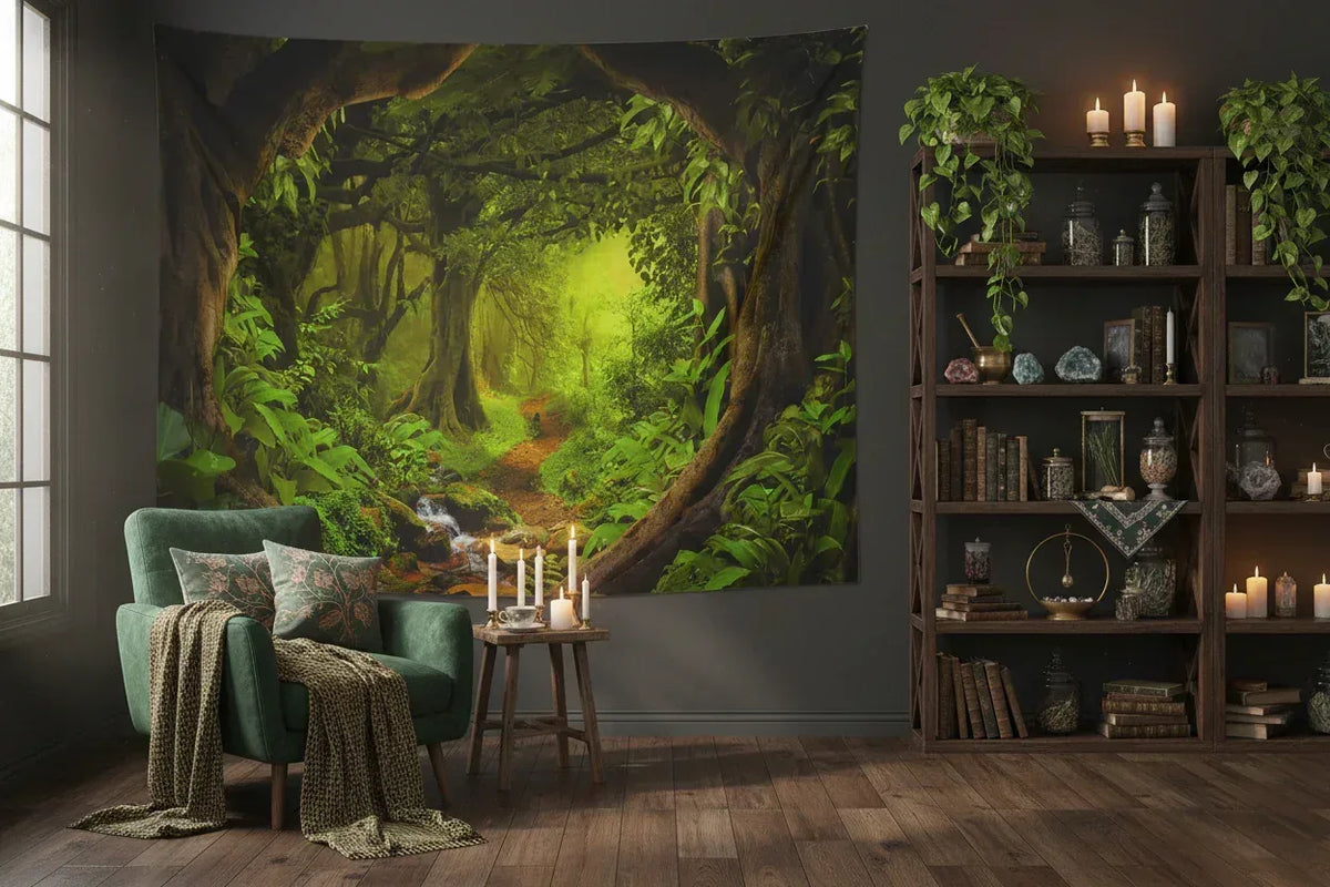 Forest Cove Tapestry - Sorceress Sanctuary A / 150X130cm-A / 150X230cm-A / 150x 130cm thick-A / 150X100cm-A / 150x100cm thick