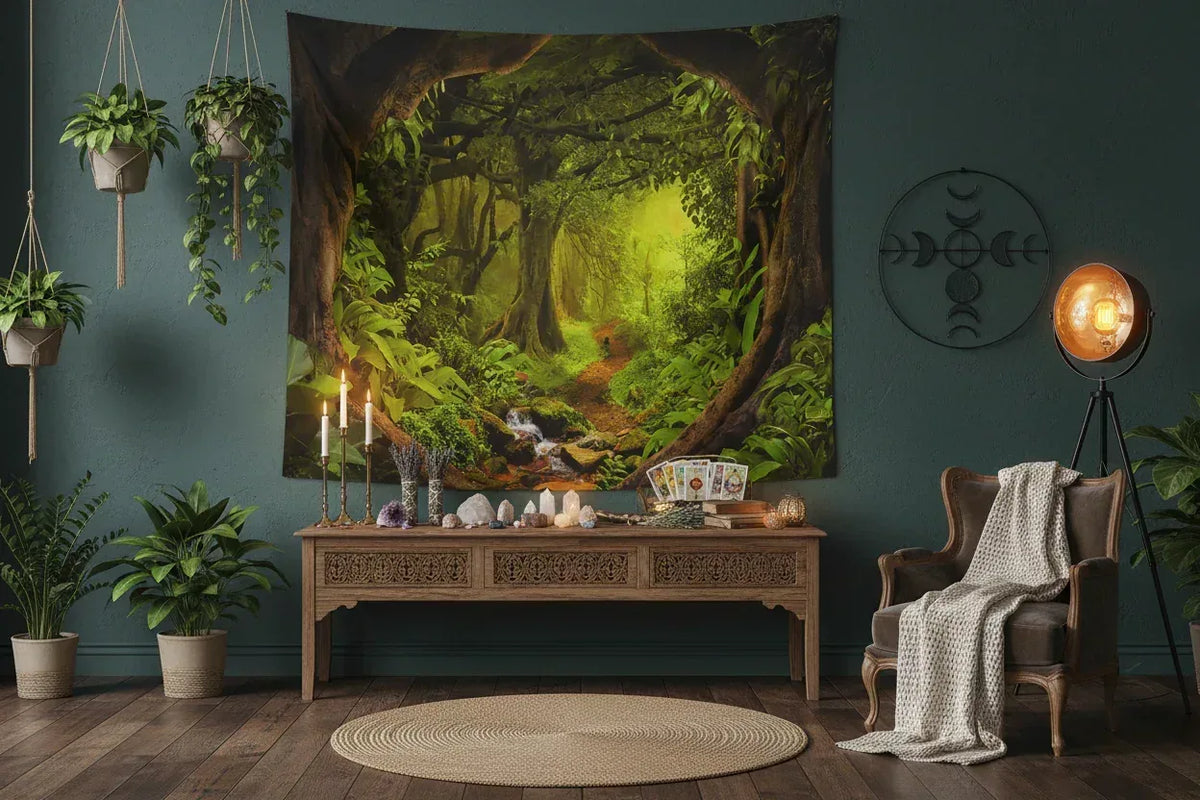 Forest Cove Tapestry - Sorceress Sanctuary A / 150X130cm-A / 150X230cm-A / 150x 130cm thick-A / 150X100cm-A / 150x100cm thick