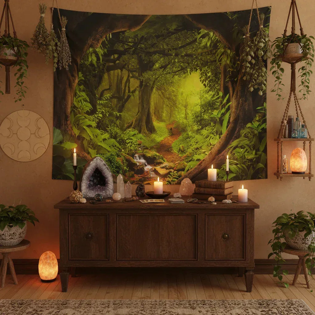 Forest Cove Tapestry - Sorceress Sanctuary A / 150X130cm-A / 150X230cm-A / 150x 130cm thick-A / 150X100cm-A / 150x100cm thick