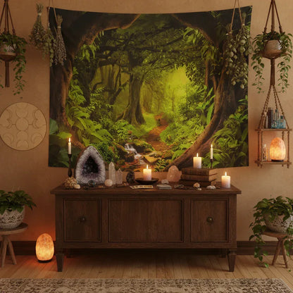 Forest Cove Tapestry - Sorceress Sanctuary A / 150X130cm-A / 150X230cm-A / 150x 130cm thick-A / 150X100cm-A / 150x100cm thick