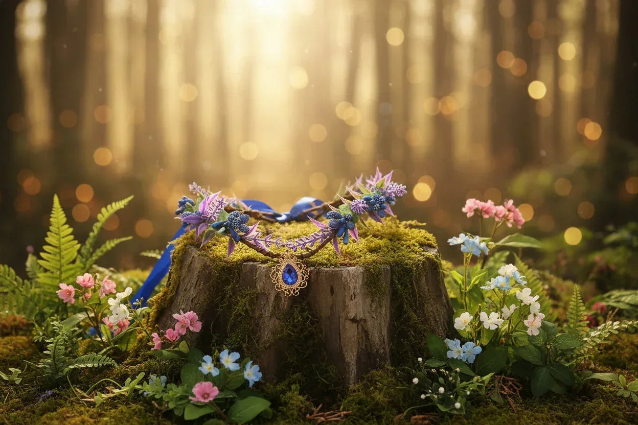 Forest Water Drop Crown - Sorceress Sanctuary Blue and purple