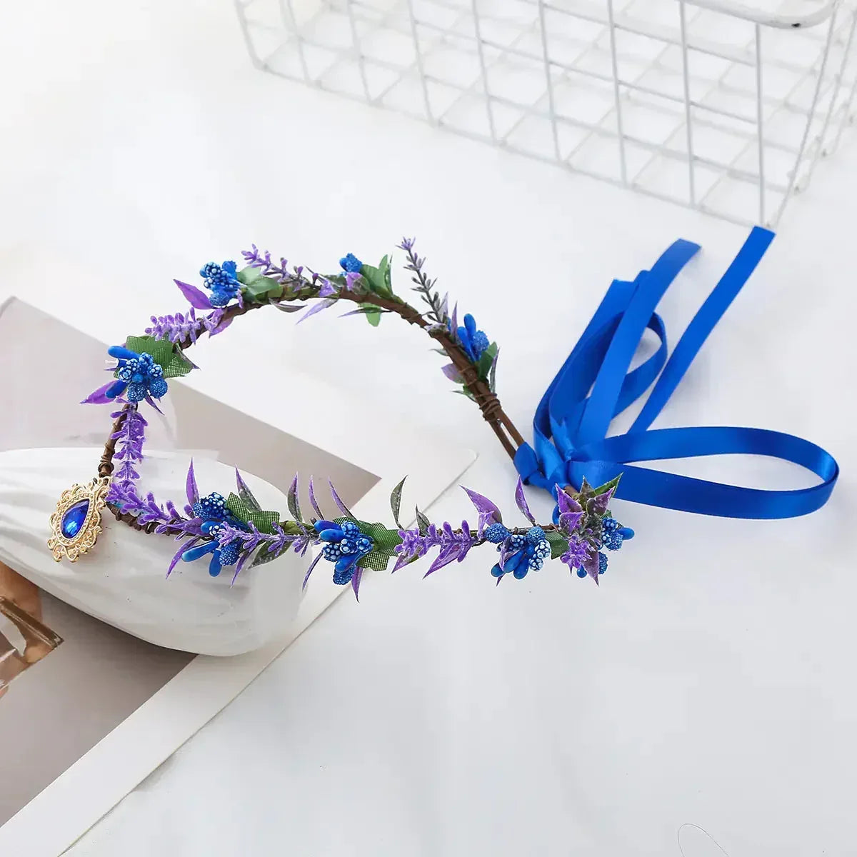Forest Water Drop Crown - Sorceress Sanctuary Blue and purple