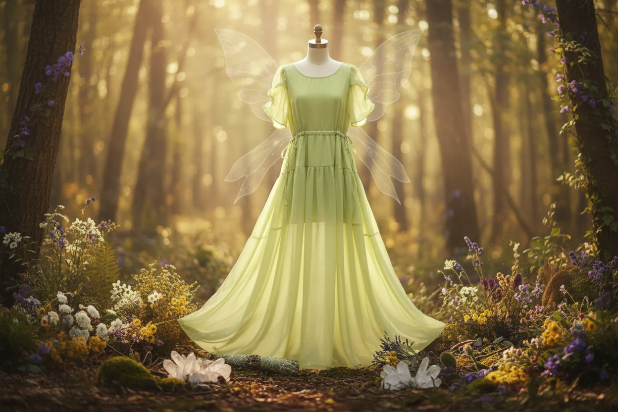 French Fairy Dress - Sorceress Sanctuary Green / S-Green / M-Green / L-Green / XL