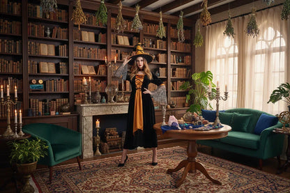 Full Witch Outfit - Sorceress Sanctuary Orange / One size-Gray / One size