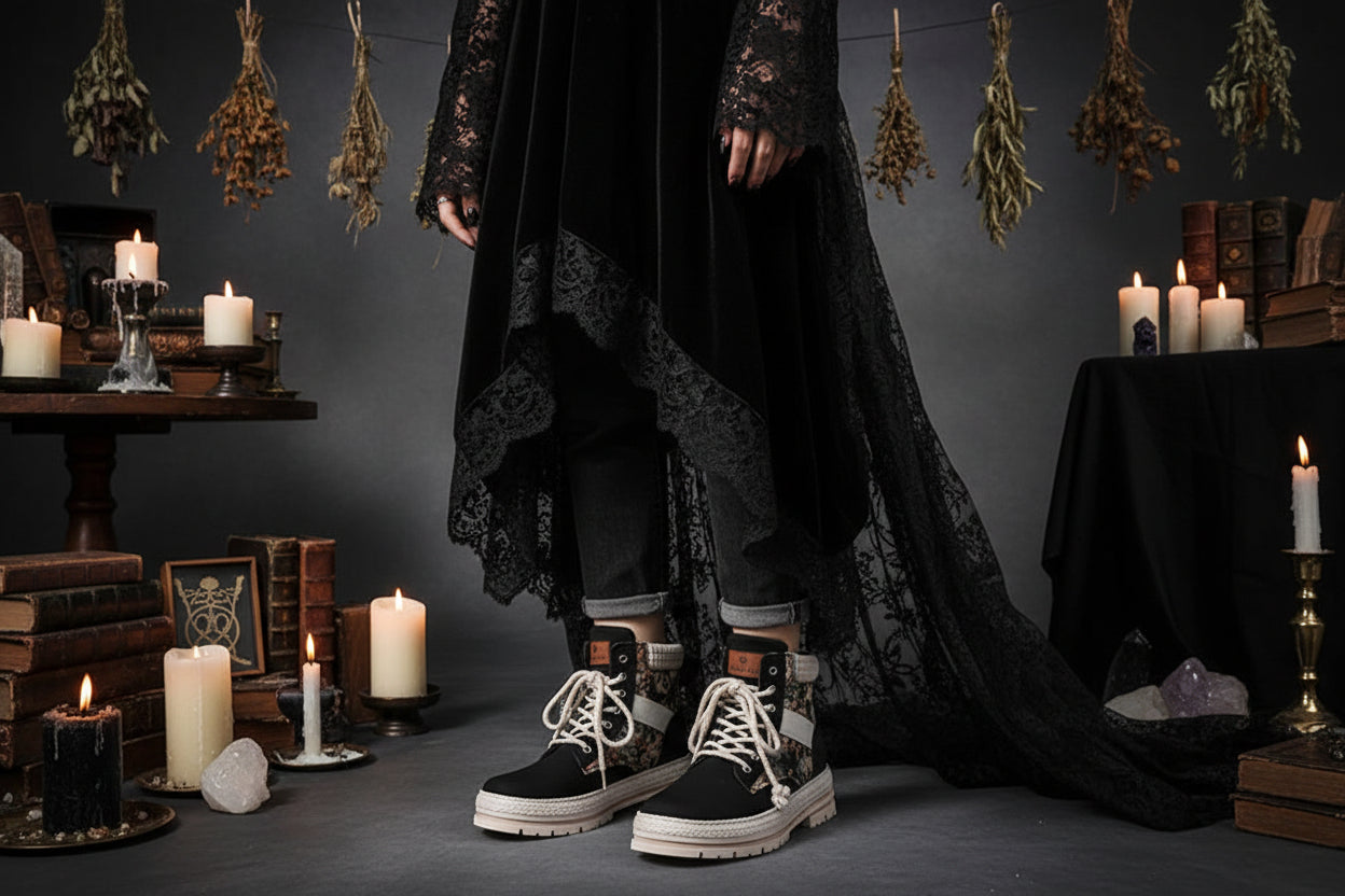 Fur Print Boots - Sorceress Sanctuary Black / Size39-Black / Size40-Black / Size41-Black / Size42-Black / Size43