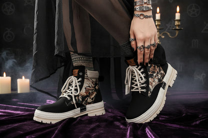 Fur Print Boots - Sorceress Sanctuary Black / Size39-Black / Size40-Black / Size41-Black / Size42-Black / Size43