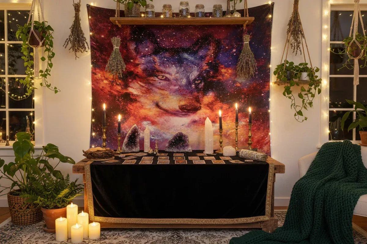 Galaxy Wolf Tapestry - Sorceress Sanctuary 130X150CM-150X200CM