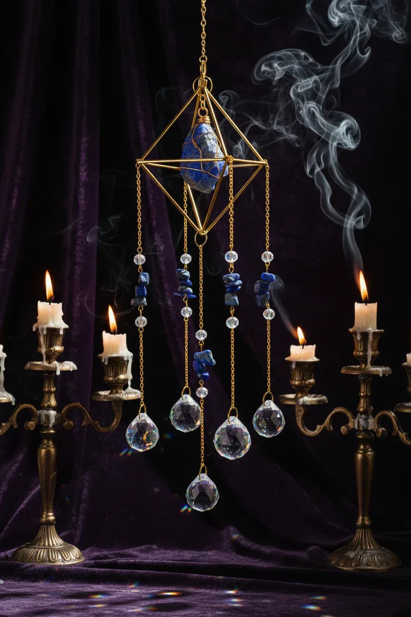 Gemstone Sun Catcher - Sorceress Sanctuary Full pink crystal pendant-All amethyst pendant-All green aventurine pendant-All-green gold pendant-Obsidian pendant