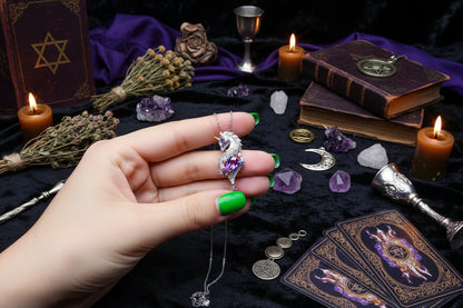 Gemstone Unicorn Necklace - Sorceress Sanctuary Purple-Blue