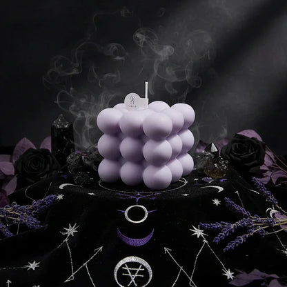 Geometric Candle - Sorceress Sanctuary Green-Yellow-Blue-Light Brown-Pink