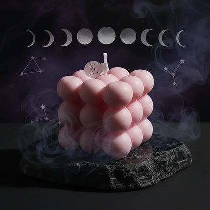 Geometric Candle - Sorceress Sanctuary Green-Yellow-Blue-Light Brown-Pink