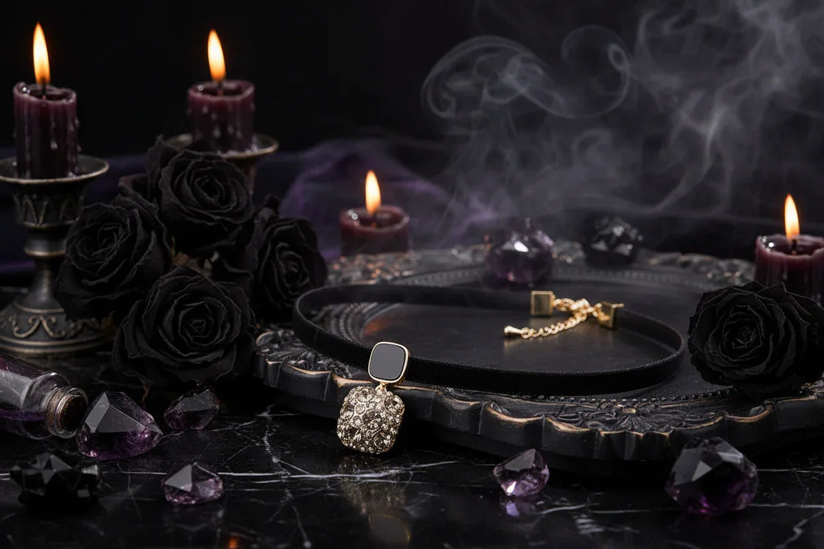 Geometric Crystal Choker - Sorceress Sanctuary New Grey Diamond Blocks
