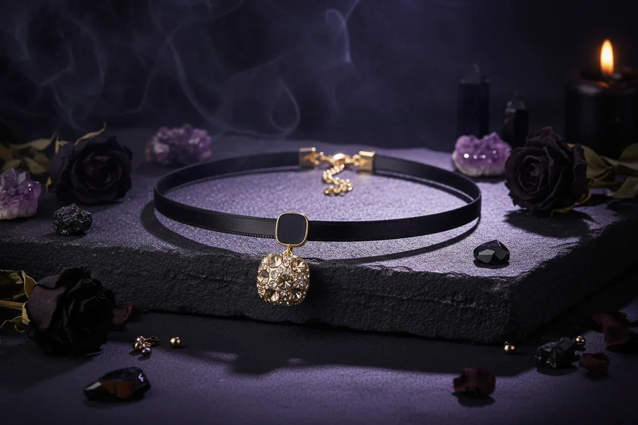Geometric Crystal Choker - Sorceress Sanctuary New Grey Diamond Blocks