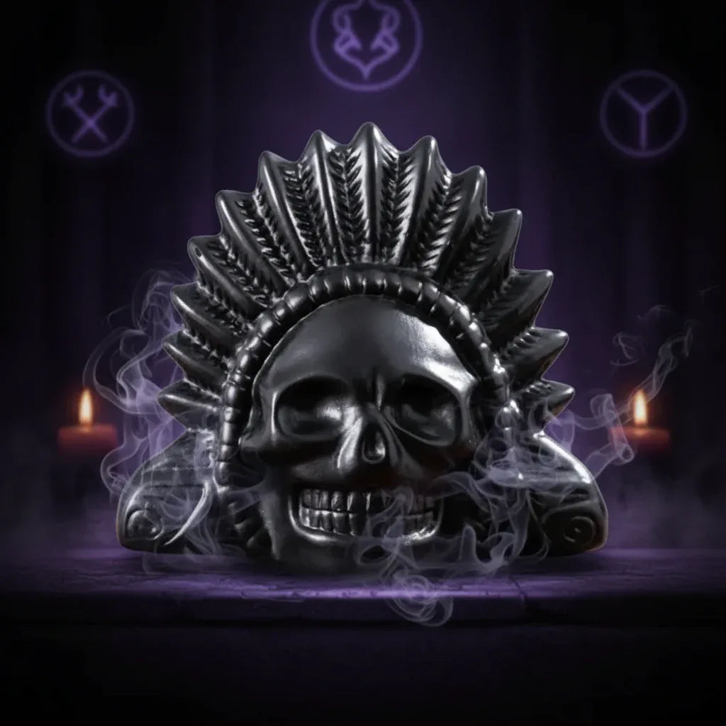 Ghost Scream Whistle - Sorceress Sanctuary Black And White Feather-Purple-Orange-Green-Human Skeleton