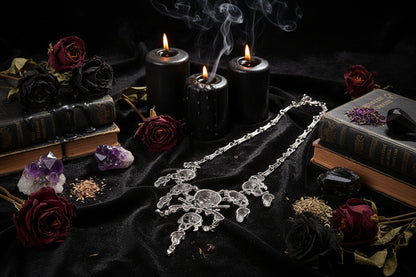 Vintage Ghost Head Tassel Necklace and Sweater Chain Sorceress Sanctuary