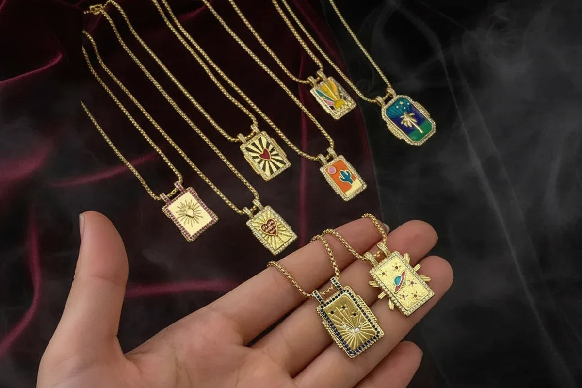 Gilded Tarot Pendant - Sorceress Sanctuary A-B-C-D-E
