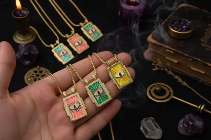 Gilded Tarot Pendant - Sorceress Sanctuary A-B-C-D-E