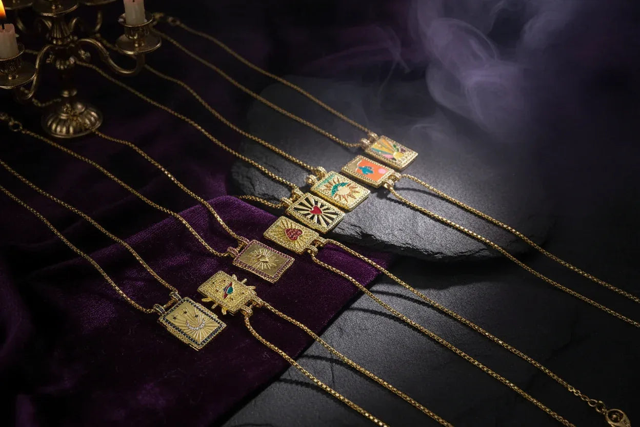 Gilded Tarot Pendant - Sorceress Sanctuary A-B-C-D-E