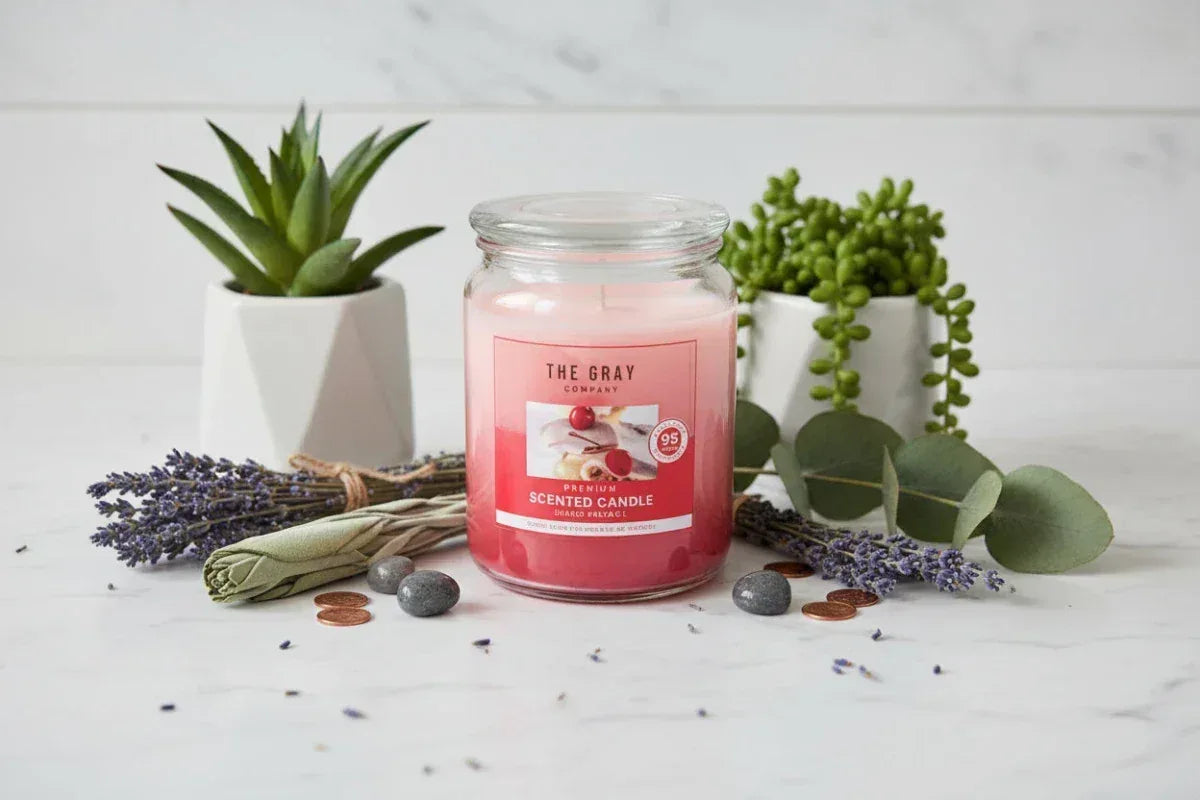 Glass Aromatherapy Candle - Sorceress Sanctuary Apple Cinnamon-Cherry bread-Citrus Cherry-Coffee-Ginger cake