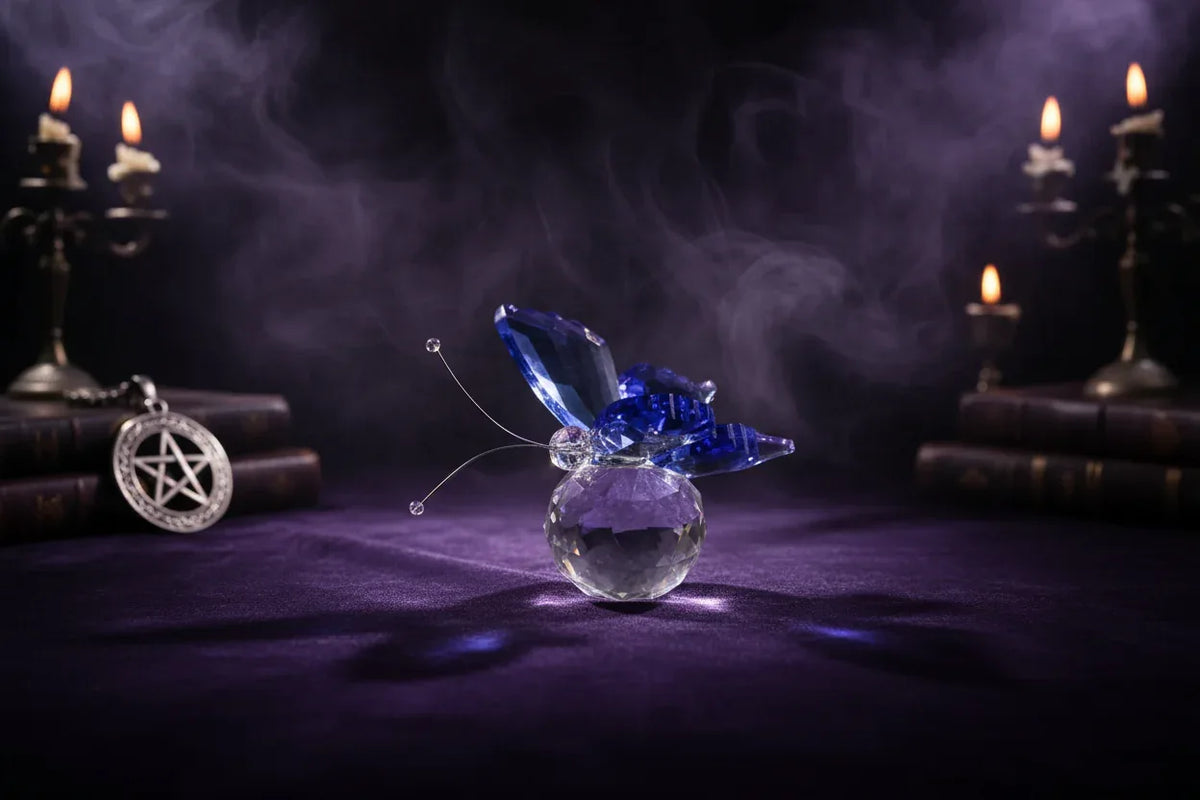 Glass Butterfly - Sorceress Sanctuary Pink-Blue-Clear-Purple-Yellow