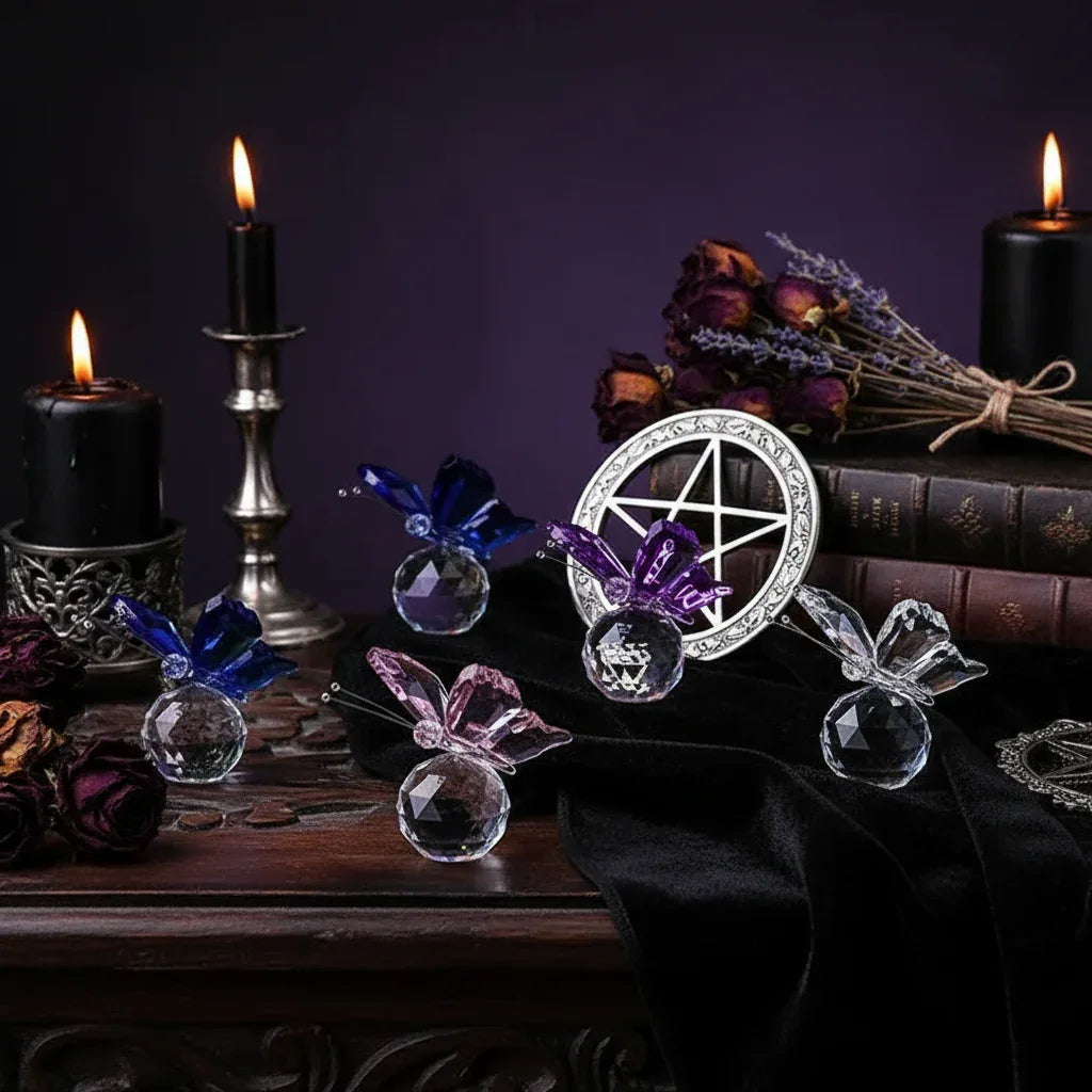 Glass Butterfly - Sorceress Sanctuary Pink-Blue-Clear-Purple-Yellow