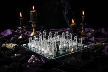 Glass Chess Set - Sorceress Sanctuary 20x20cm-25x25cm-35*35cm