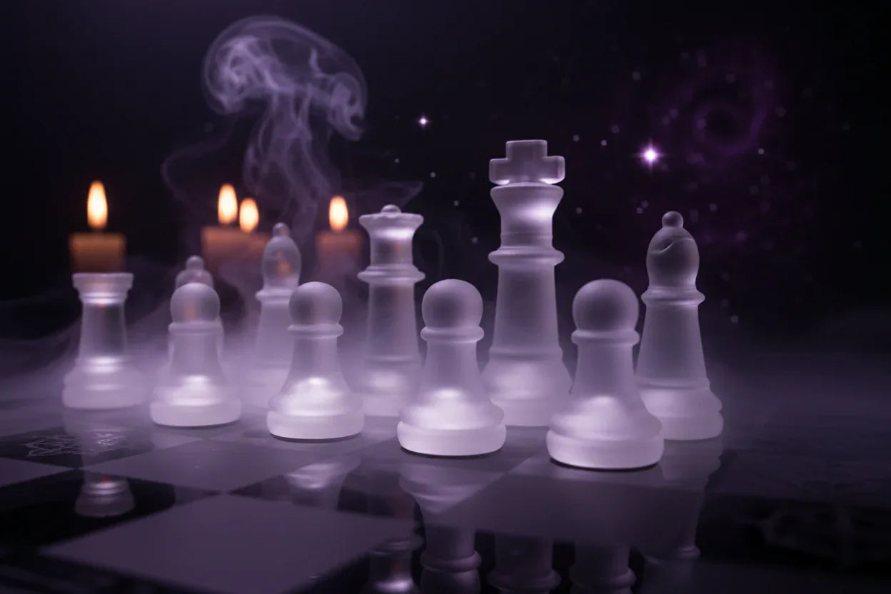 Glass Chess Set - Sorceress Sanctuary 20x20cm-25x25cm-35*35cm